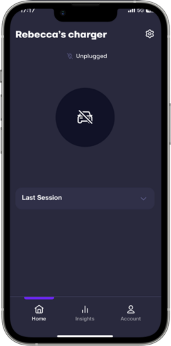 Powerverse app charger home screen